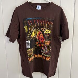 Cedar Point Maverick Roller Coaster Graphic T-Shirt – Brown – Size L
